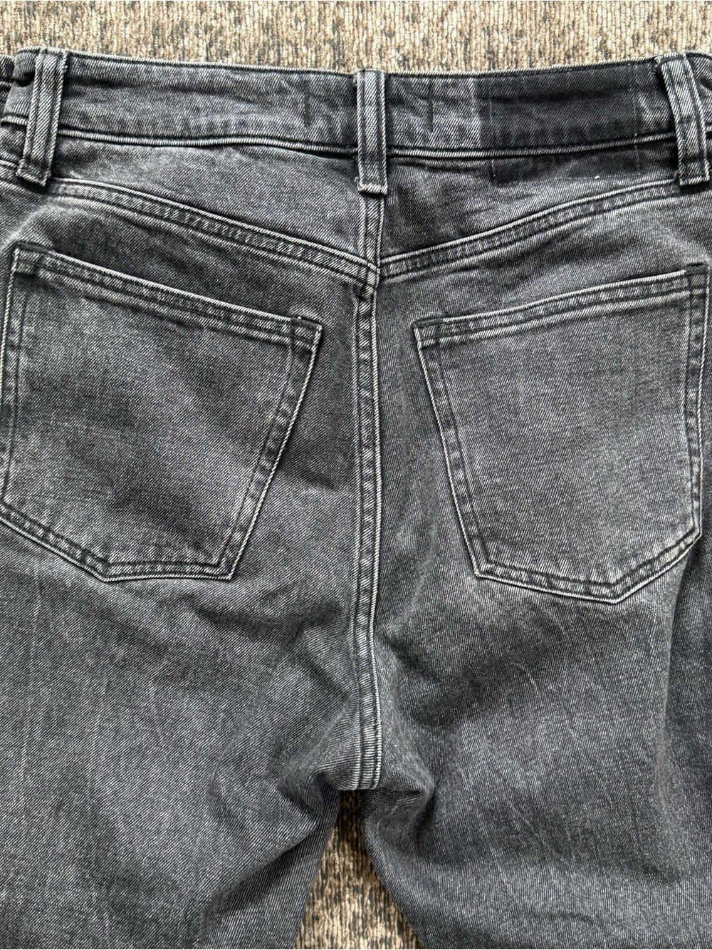 Abercrombie & Fitch The Mom High Rise Ankle Straight Jeans Washed Black Gray 26 - Picture 3 of 5
